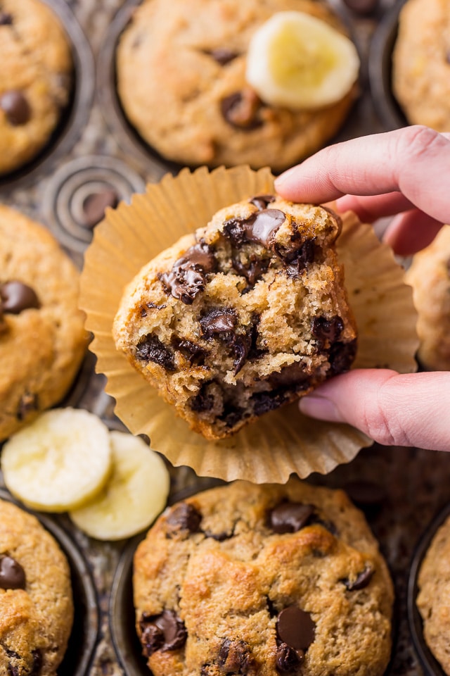 Easy Healthy Banana Chocolate Chip Muffins for Meal Prep