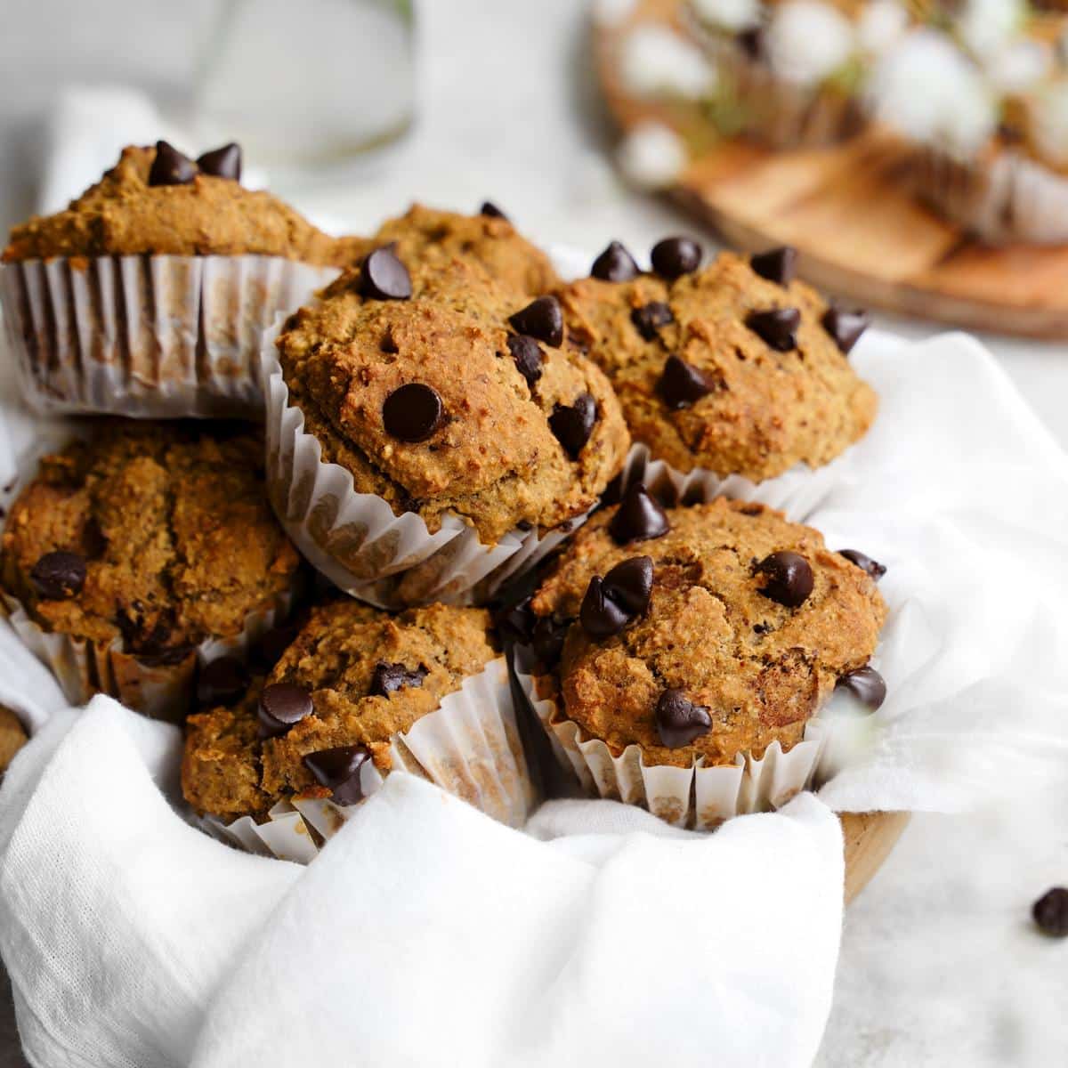 Protein-Packed Healthy Banana Chocolate Chip Muffins with Oat Flour